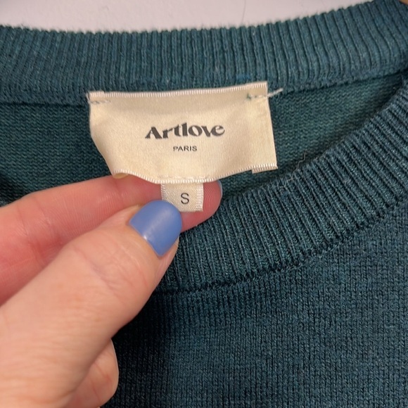 Artlove Paris green knit sweater size small - Picture 3 of 5